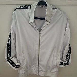 Givenchy white logo full zip track jacket